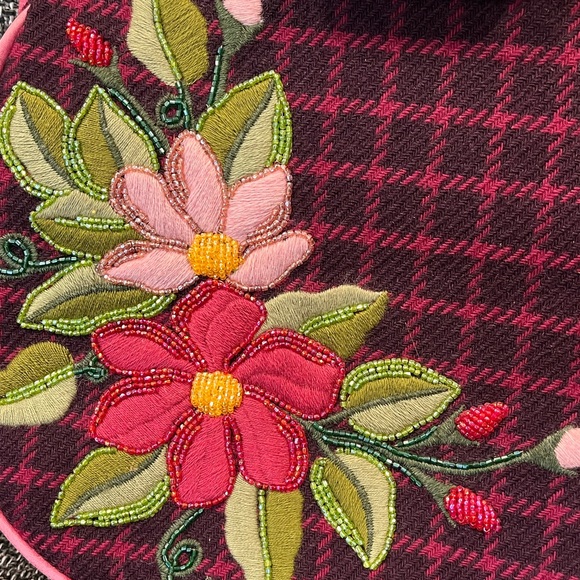 Gorgeous Vintage Isabella Fiore Purse Handbag Clutch Floral Embellished Beaded - Picture 2 of 8